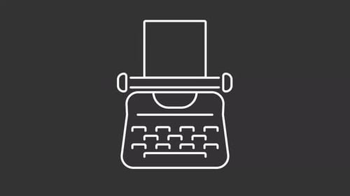 Animated typewriter white icon