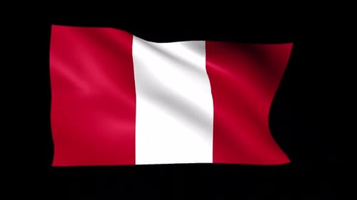 Waving Peru National Flag Animation
