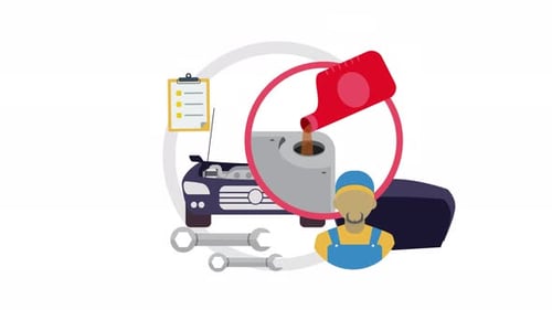 Animated Flat Design Car Maintenance and Repair Service