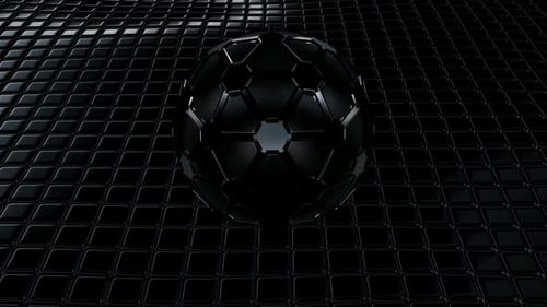 Luxury Background with Floating Black Cubes, Sphere, 3D Render, Reflection, Exclusive