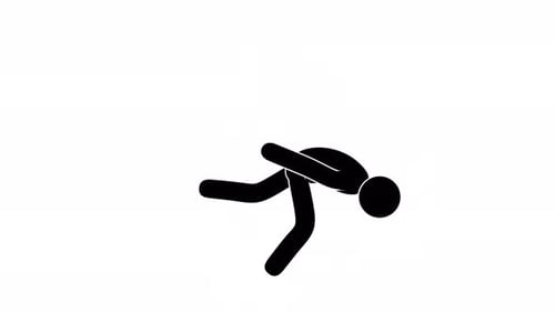 The walking stickman stumbles and falls face forward