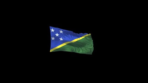 Solomon Islands National Flag Waving Animation Loop
