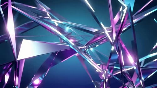 Futuristic Geometric Glass Shards Abstract Motion Loop