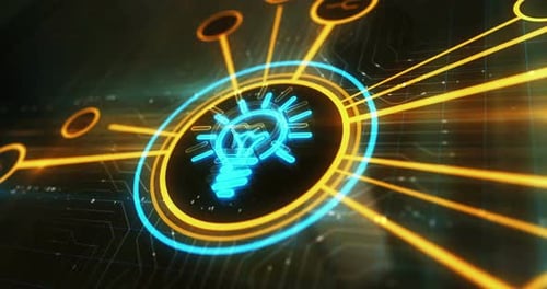 Idea bulb light creativity symbol 3d digital concept