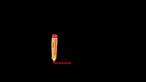 Pencil Draw Line Animation On Alpha Channel
