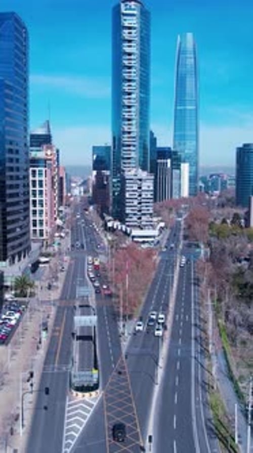 Scenic Towers Offices Buildings at Santiago Metropolitan Region Chile.