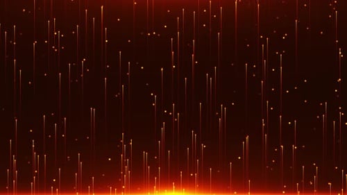 Abstract Golden Moving Digital Particles Line Futuristic Background Loop