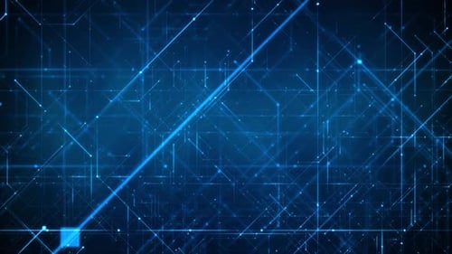 Conexiones geométricas futuristas: flujo de datos de alta tecnología con puntos y líneas conectados