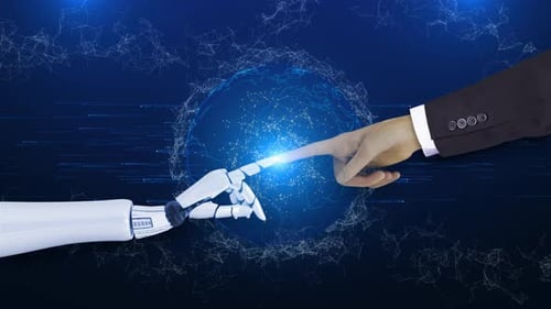 Human and Robot Hand Touching for Digital Connection