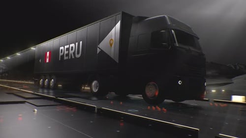 Digital Style Logistic Transport Shipping Truck Peru
