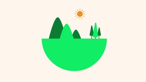 Flat Design Nature Landscape Reveal Animation
