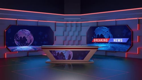 3D Virtual News Studio Ab008 Background Loop