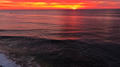 As Sun Rises in Morning a Stunning Sunrise is Seen Over Ocean