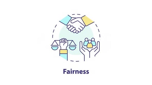 Fairness Concept Animated Icon With Handshake And Scale