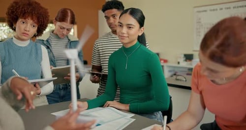 Students Learn about Wind Power in Classroom