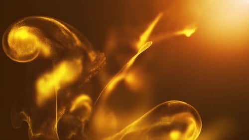 Golden Shimmering Abstract Fluid Particle Background Animation