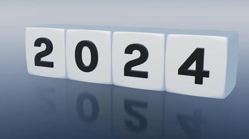 Animated 3D Cubes Count Up to New Year 2024