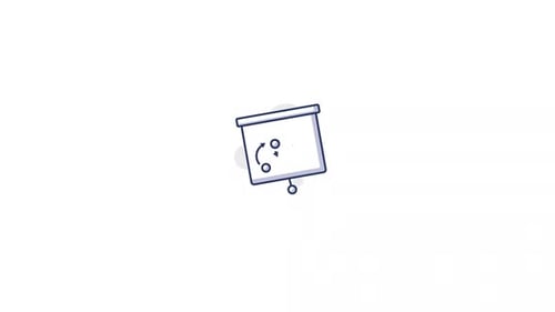 Animated Projector Screen with Strategic Planning Icon