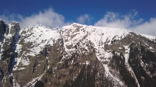 Mountain Top Snow Ice Tourism Sport Eco Travel Mountains Peaks Cliffs Rocks Ridges Landscape Drone A