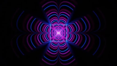 Pink And Blue Neon Glow Clover Tunnel Background Vj Loop In HD