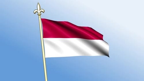 Realistic National Flag Waving with Gold Pole Animation