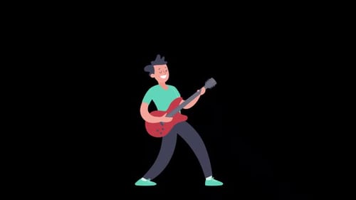The Guy Playing The Red Guitar Alpha Channel