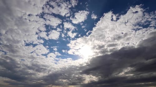 Blue Sky Time Lapse With Drifting Clouds