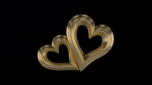 Golden Couple Hearts Alpha Loop