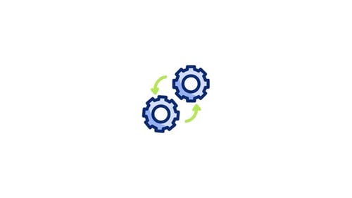 Animated Gears Processing Cycle Icon