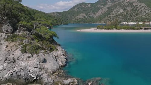 Aerial View of Luxury Yacht on Calm Ocean Waters