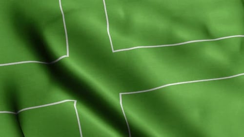 Animated Waving Green Fabric Background with White Cross Lines