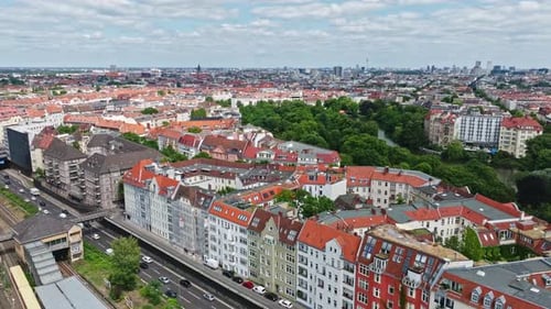 Aerial view of Charlottenburg district , Berlin , Germany
