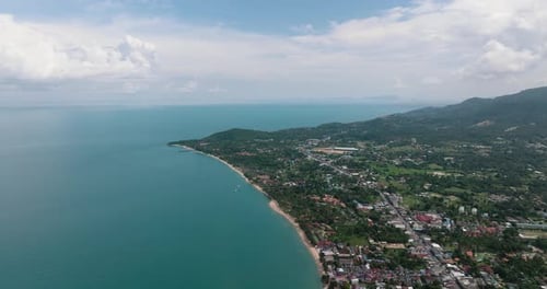 Tranquil Coastline with Blue Water Maenam Beach Ko Samui Thailand
