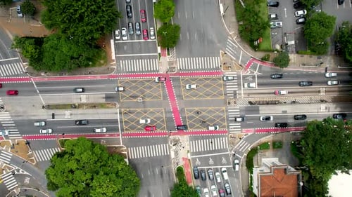 Famous intersection: Reboucas Avenue and Brazil avenue at Sao Paulo Brazil.