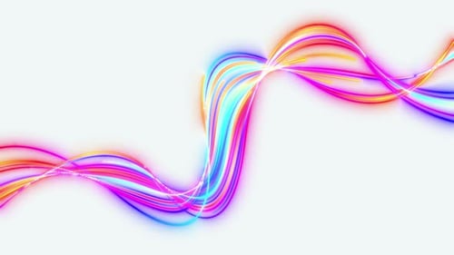 Abstract background colorful wave lines flowing isolated on white background
