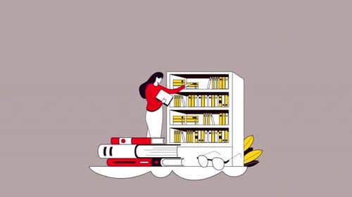 Look In The Library Animated Scene