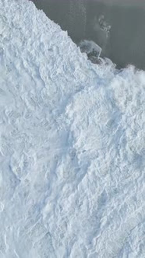 Vertical Video Scenic Mediterranean Sea Storm With Large Waves and Foam Splashing Everywhere