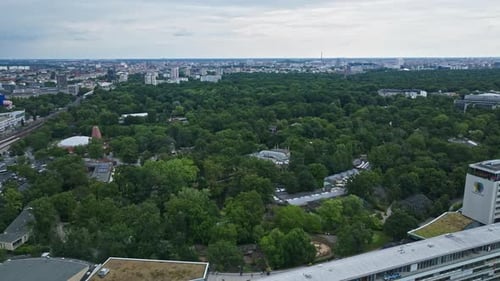 Vista aérea del Jardín Zoológico de Berlín en Berlín, Alemania