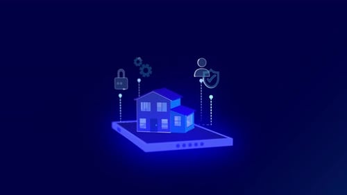 Futuristic Smart Home Security App Animation