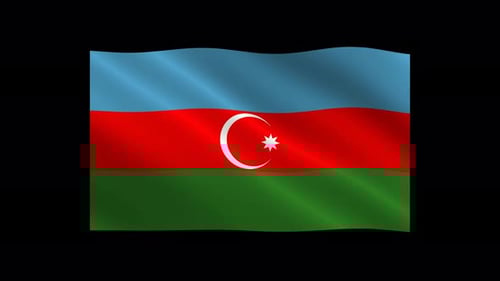 Realistic Waving Flag of Azerbaijan Loopable Animation
