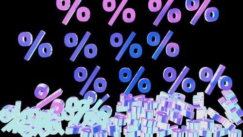 Abstract 3D Percentage Signs Motion Graphic Loop