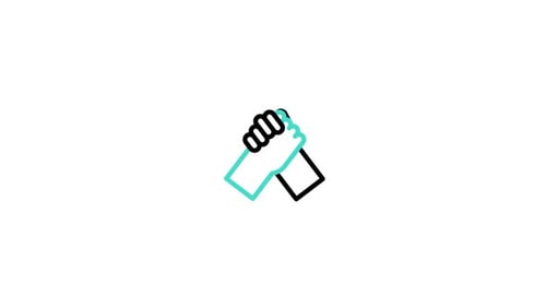 Minimalist Hands Clasping Partnership Animation