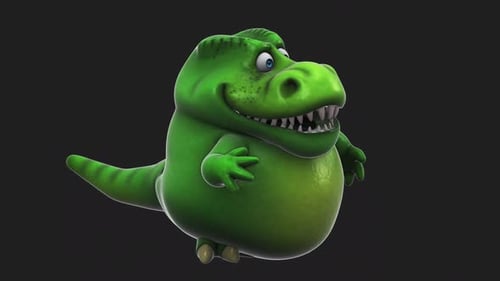 Fun 3D cartoon dino talking (with alpha channel)