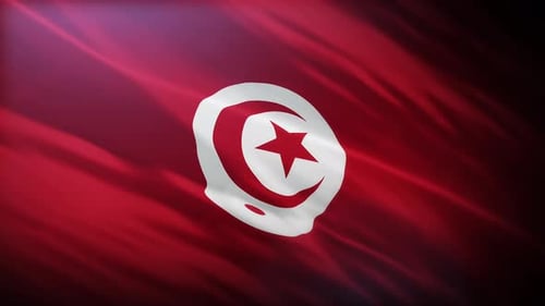 Tunisia National Flag Waving Animation