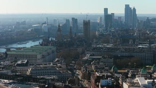 Elevated View From a Unique Tripo Perspective of Big Ben and Palace of Westminster in London with