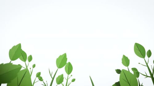 Sauberer botanischer Hintergrund im unteren Drittel mit stilisierten grünen Blättern und Zweigen