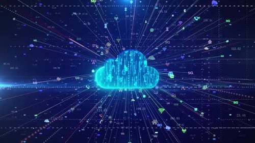 Digital Cloud with Connectivity Icons