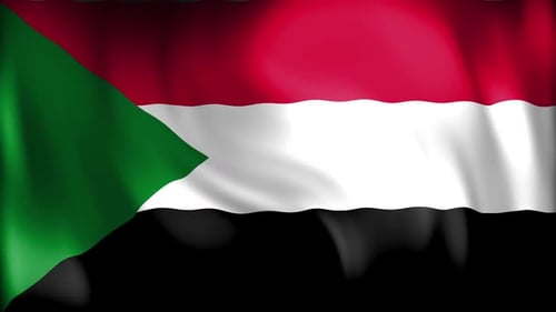 Seamlessly Looping Waving Sudan Flag Animation
