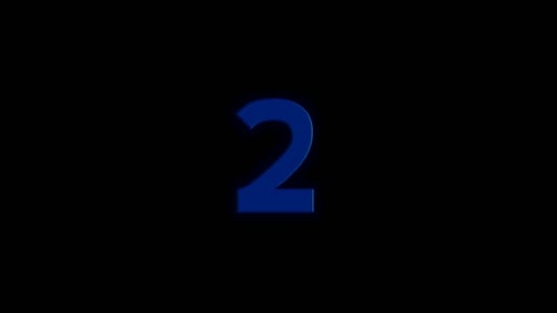 Countdown Graphic of Glowing Blue Number Two