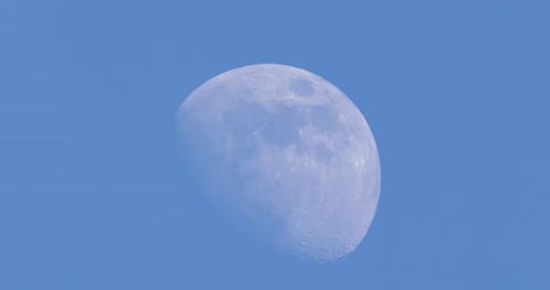 Time Lapse View Of Full Moon In Blue Sky